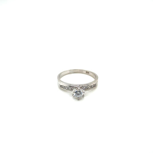 Anillo compromiso Oro Blanco 14k #10384
