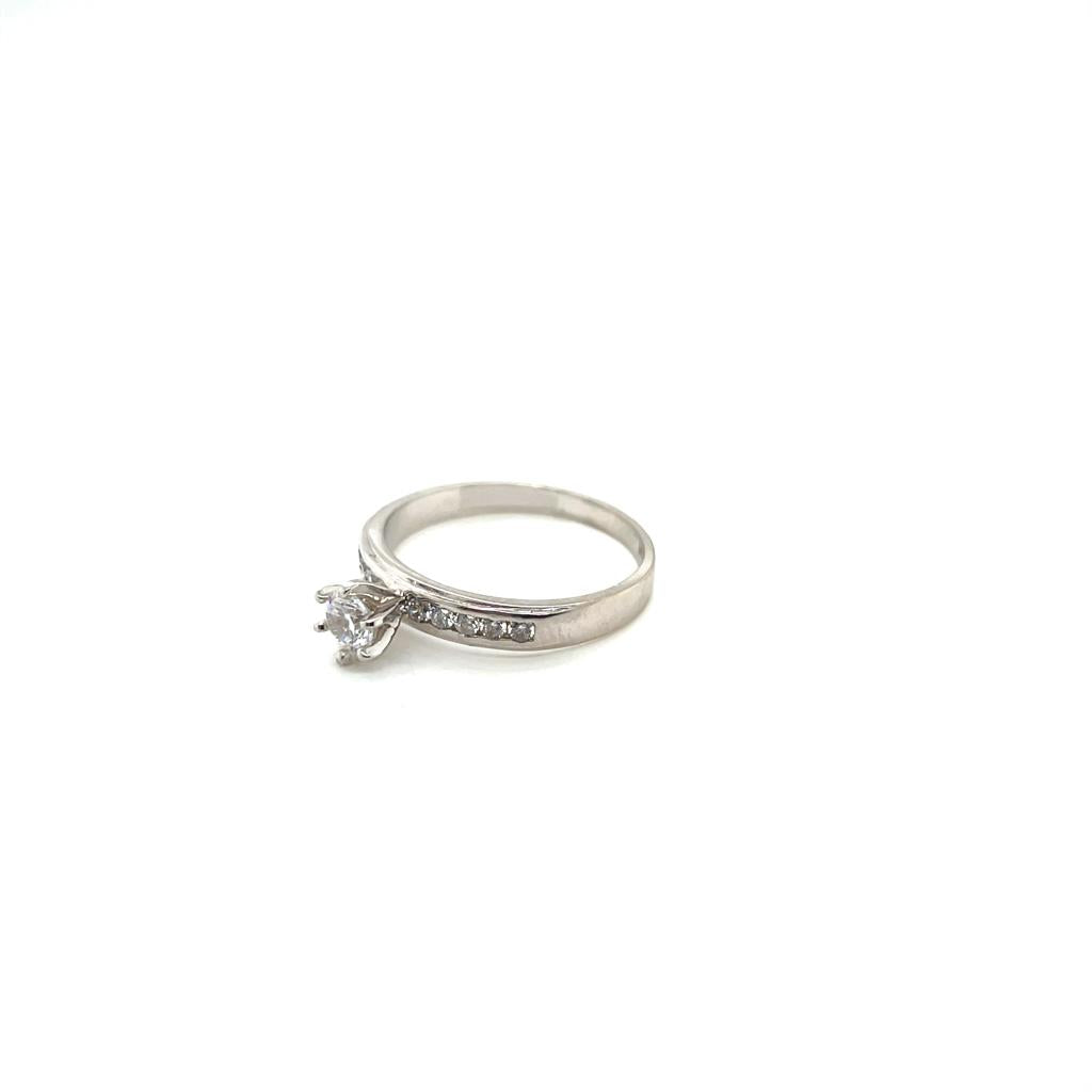 Anillo compromiso Oro Blanco 14k #10384
