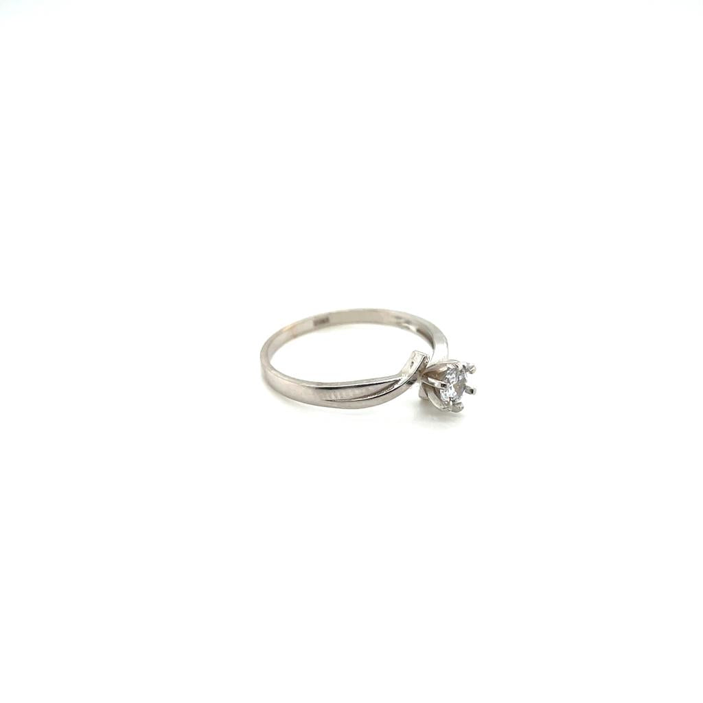 Anillo compromiso Oro Blanco 14k #10385