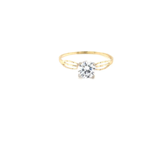 Anillo Compromiso Oro 10k Amarillo #12096