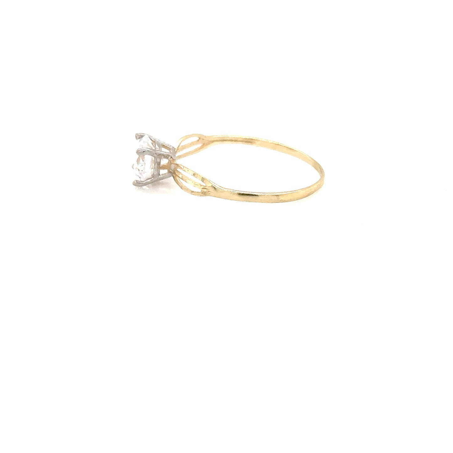 Anillo Compromiso Oro 10k Amarillo #12096