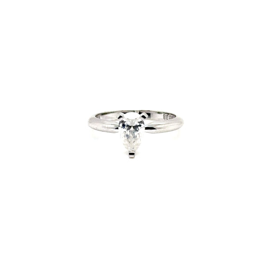 Anillo Oro 14k Blanco Pear 5*8 mm 1 CT GRA 1002904149 #12371