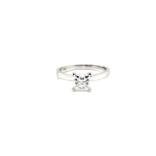 Anillo Oro 14k Blanco Princess 5.5 mm 1 CT GRA 21842224 #12370