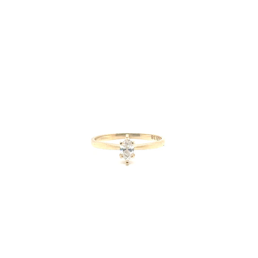 Anillo Oro 14k Amarillo Diamante Marquisse Laboratorio LG683520200 .25 ct  #12363