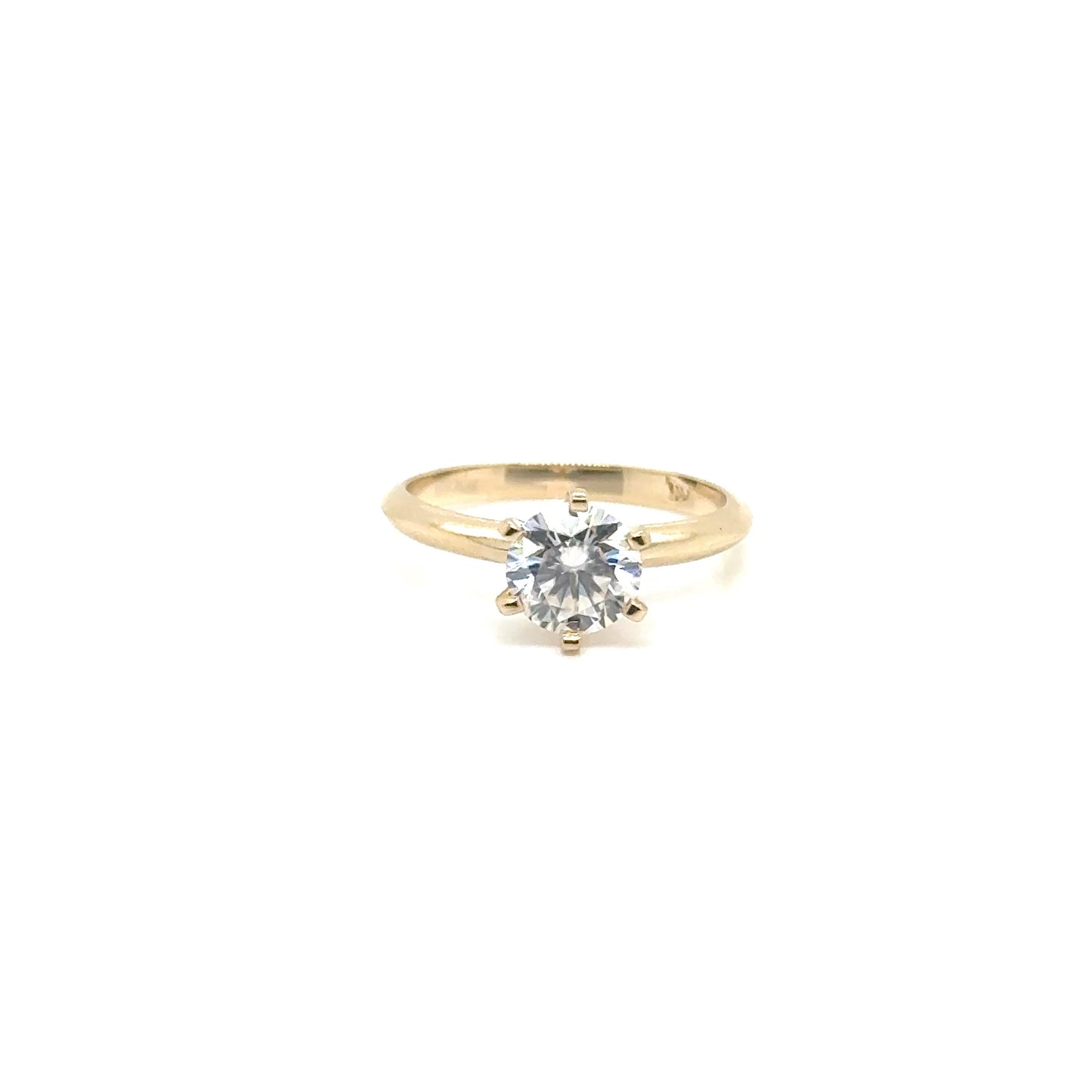 Anillo Oro 14k Amarillo Moissanita 6.5 mm 1.0 CT GRA 22139588 #12365