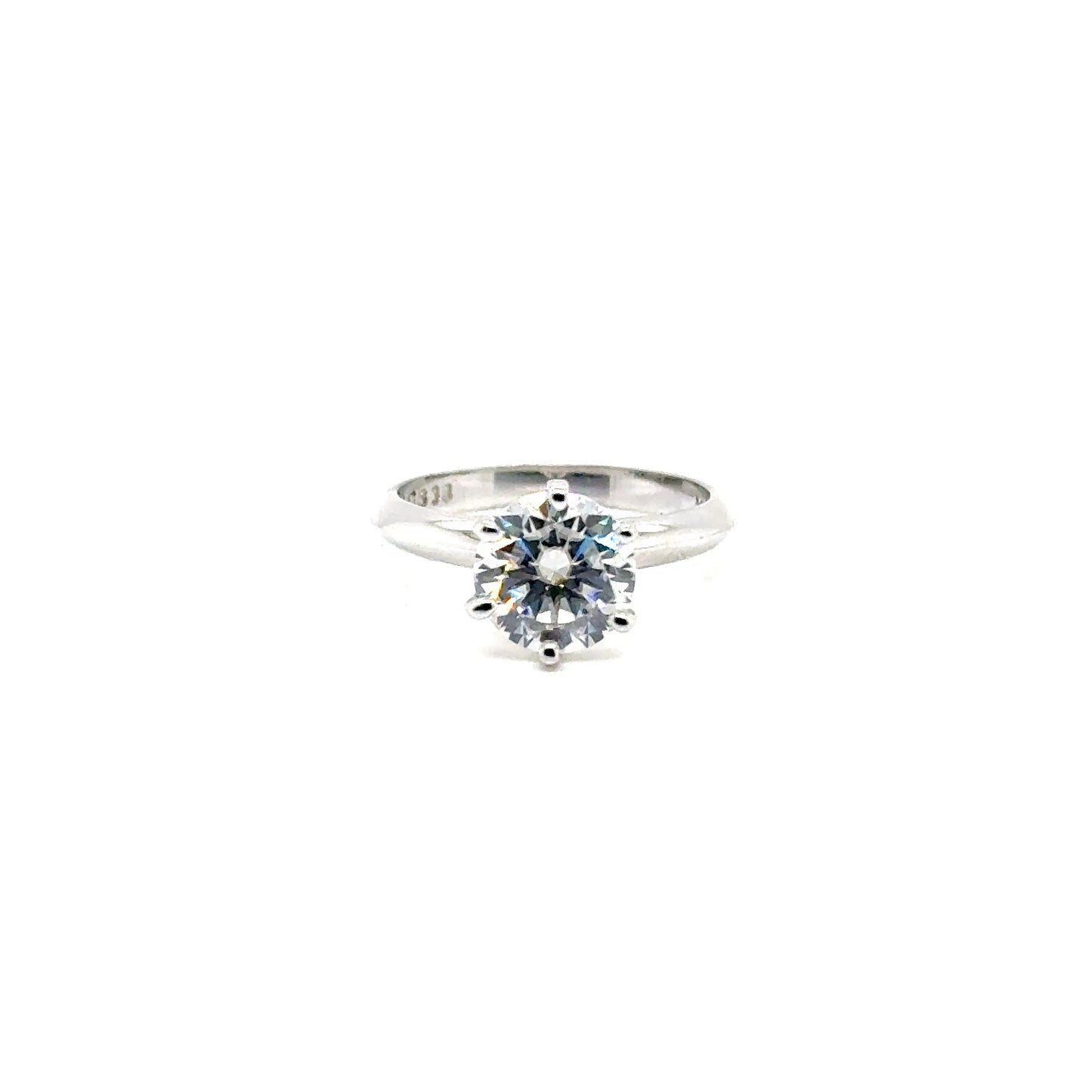 Anillo Oro 14k Blanco 8 mm 2 CT GRA 89573143 #12375