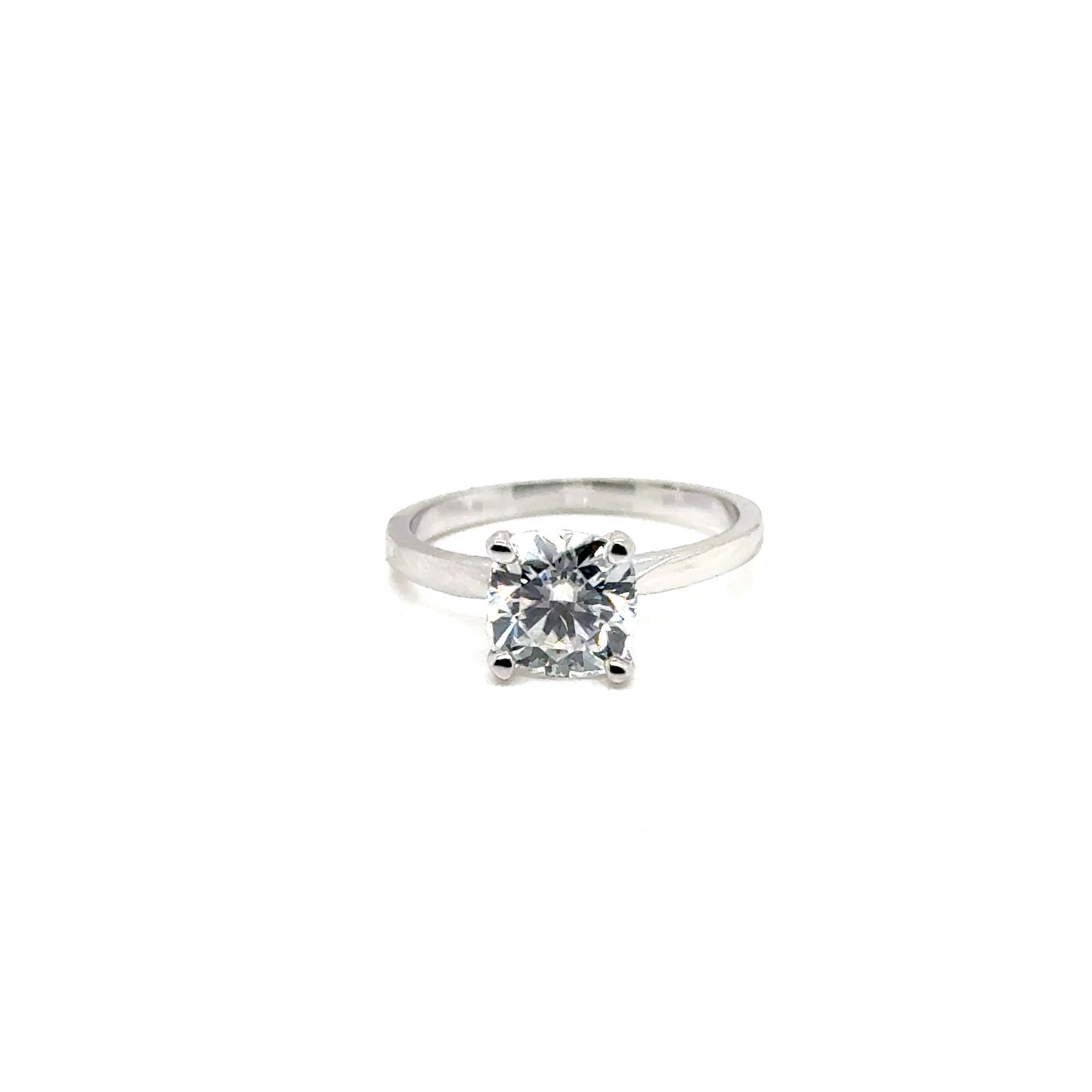 Anillo Oro 14k Blanco Cushion 7 mm 2 CT GRA 28067569 #12372