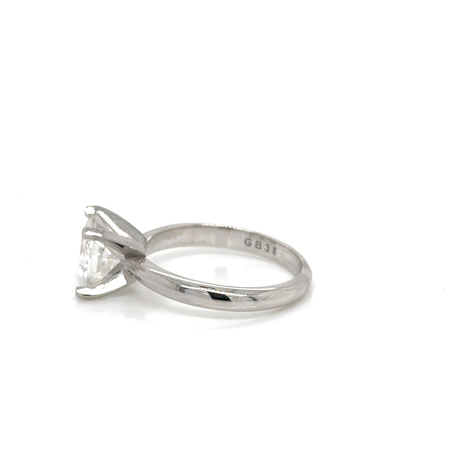 Anillo Oro 14k Blanco Moissanita 7*7mm 2.0 CT GRA 1000225963  #12340