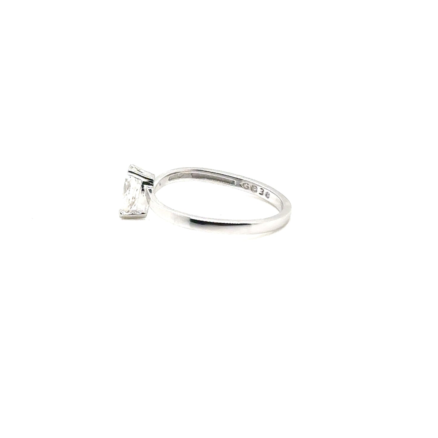 Anillo Oro 14k Blanco Moissanita Pera 4*6 mm 0.5 CT GRA 1002904105 #12377