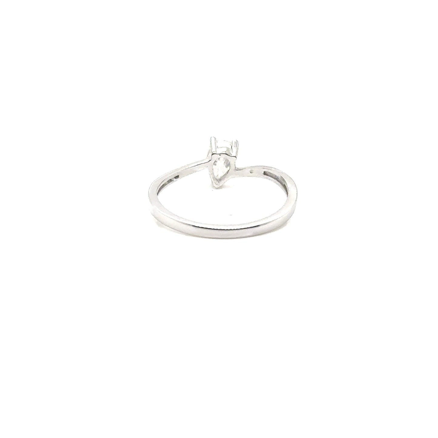 Anillo Oro 14k Blanco Moissanita Pera 4*6 mm 0.5 CT GRA 1002904105 #12377