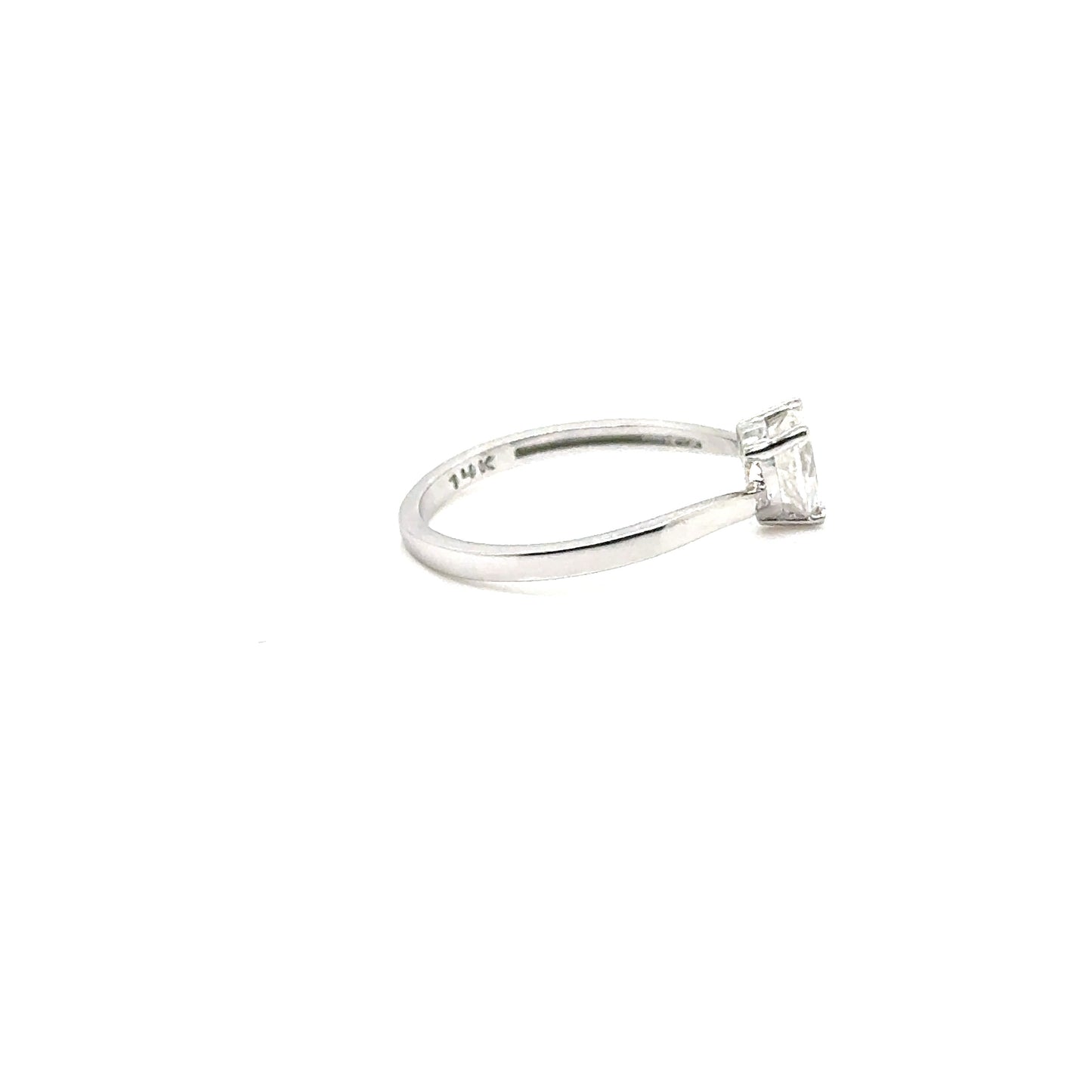 Anillo Oro 14k Blanco Moissanita Pera 4*6 mm 0.5 CT GRA 1002904105 #12377