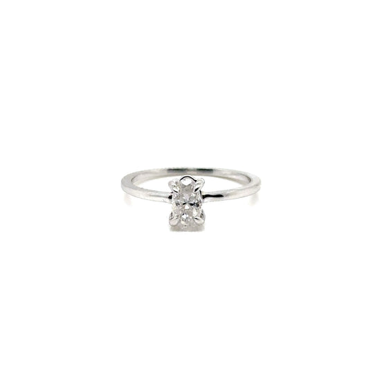 Anillo Oro 14k Blanco Oval 4*7 mm 0.8 CT GRA 1002981866 #12374