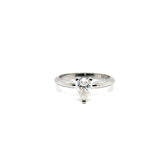 Anillo Oro 14k Blanco Pear 5*7 mm 0.8 CT GRA 1002933350 #12373