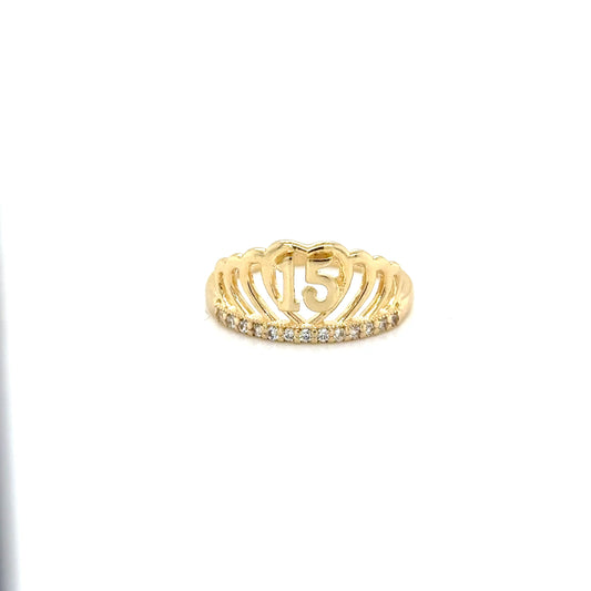 Anillo XV Oro Amarillo 10k  #12108