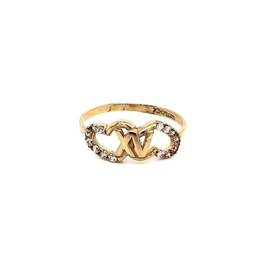 Anillo Oro 10k  15 años #6435