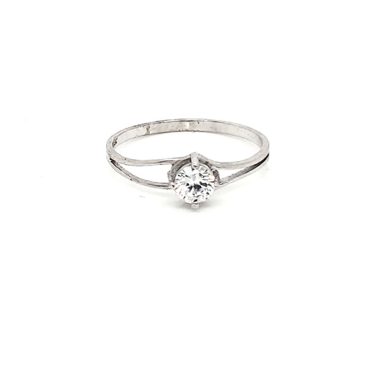 Anillo compromiso Oro blanco 10k # 1507