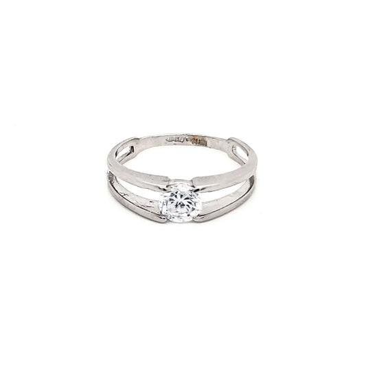 Anillo compromiso Oro blanco 10k # 3100