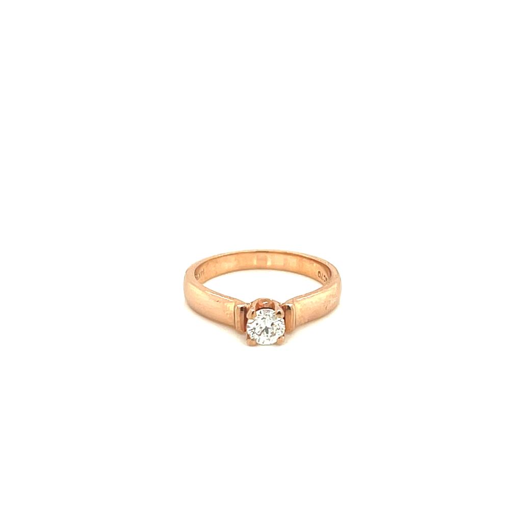 Anillo compromiso Oro 14k Rosa .30 Ct Diamante SI1-H #9756
