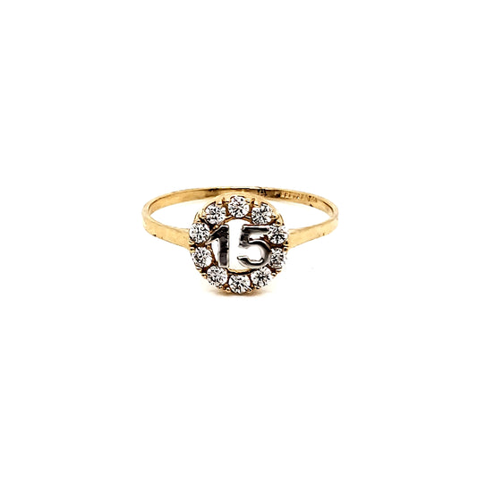 Anillo Oro 10k  15 años #4313