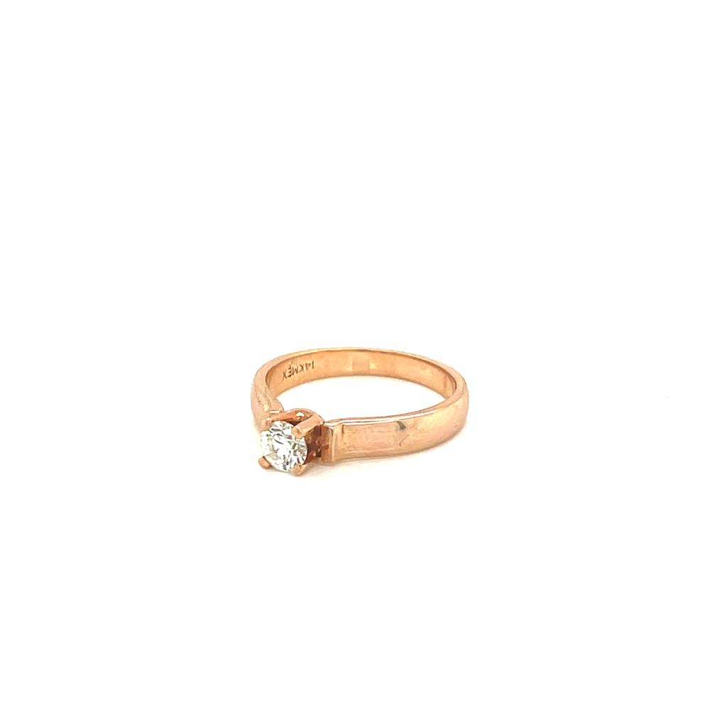 Anillo compromiso Oro 14k Rosa .30 Ct Diamante SI1-H #9756
