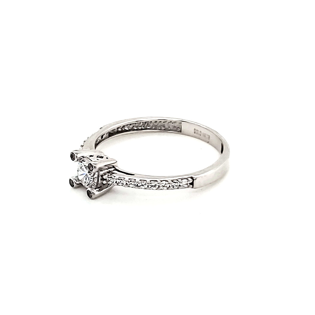 Anillo compromiso Oro Blanco 14k #7914