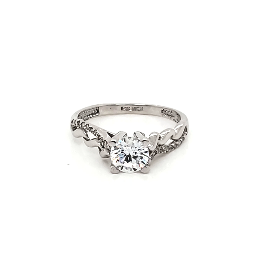 Anillo compromiso Oro Blanco 14k #7820