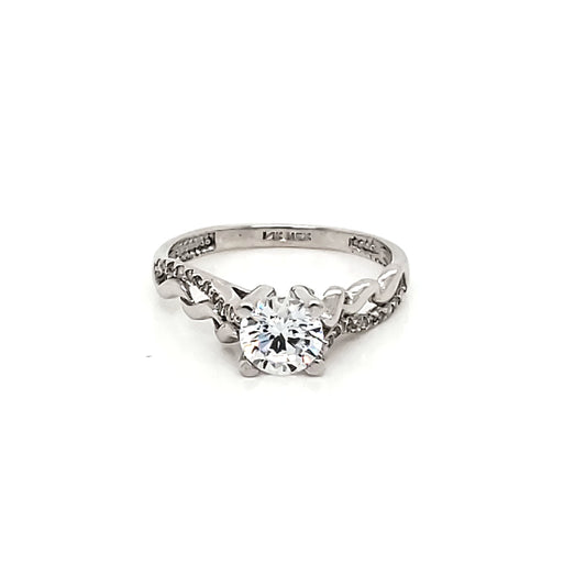 Anillo compromiso Oro Blanco 14k #7820