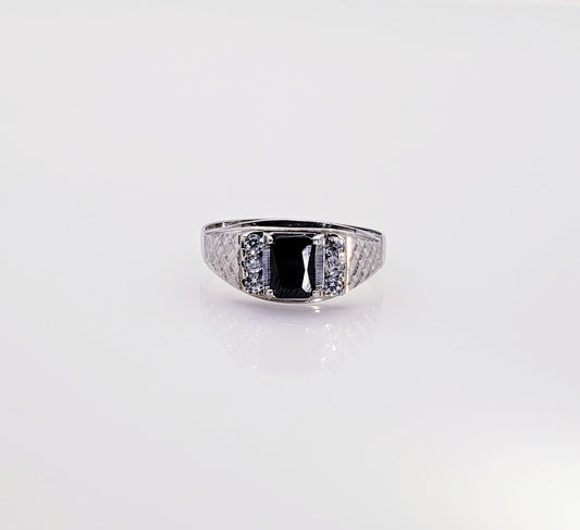 Anillo Caballero Oro Blanco 10k #6579