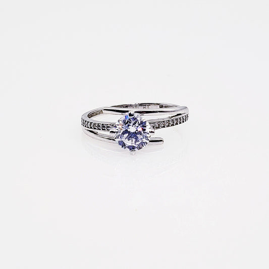 Anillo compromiso Oro Blanco 14k #3890
