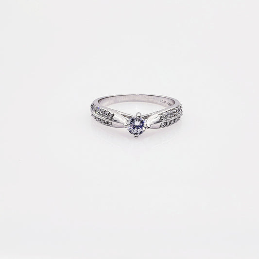 Anillo compromiso Oro Blanco 14k #840