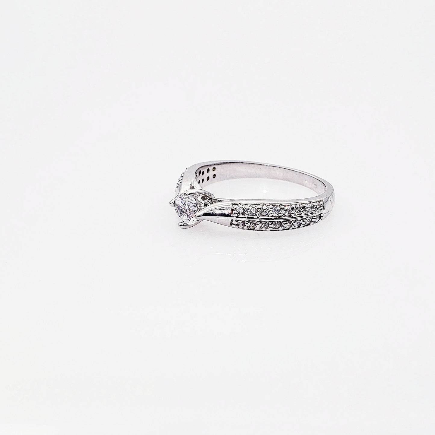 Anillo compromiso Oro Blanco 14k #840