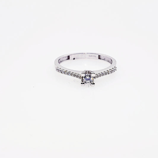 Anillo compromiso Oro Blanco 14k #5784