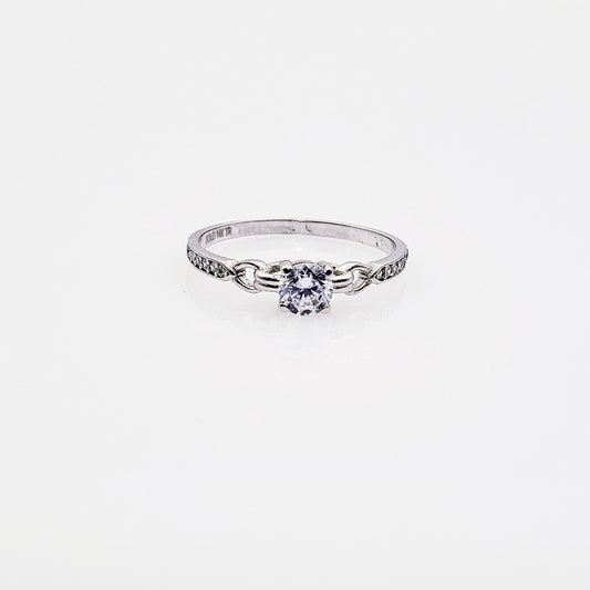 Anillo compromiso Oro Blanco 14k #2803