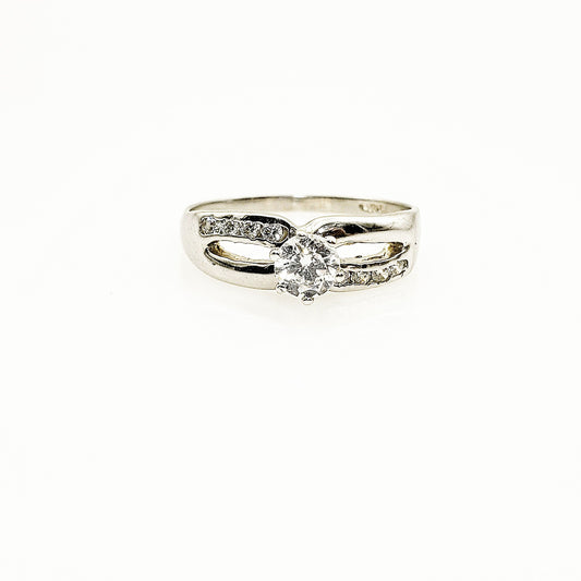 Anillo compromiso Oro Blanco 14k #2397
