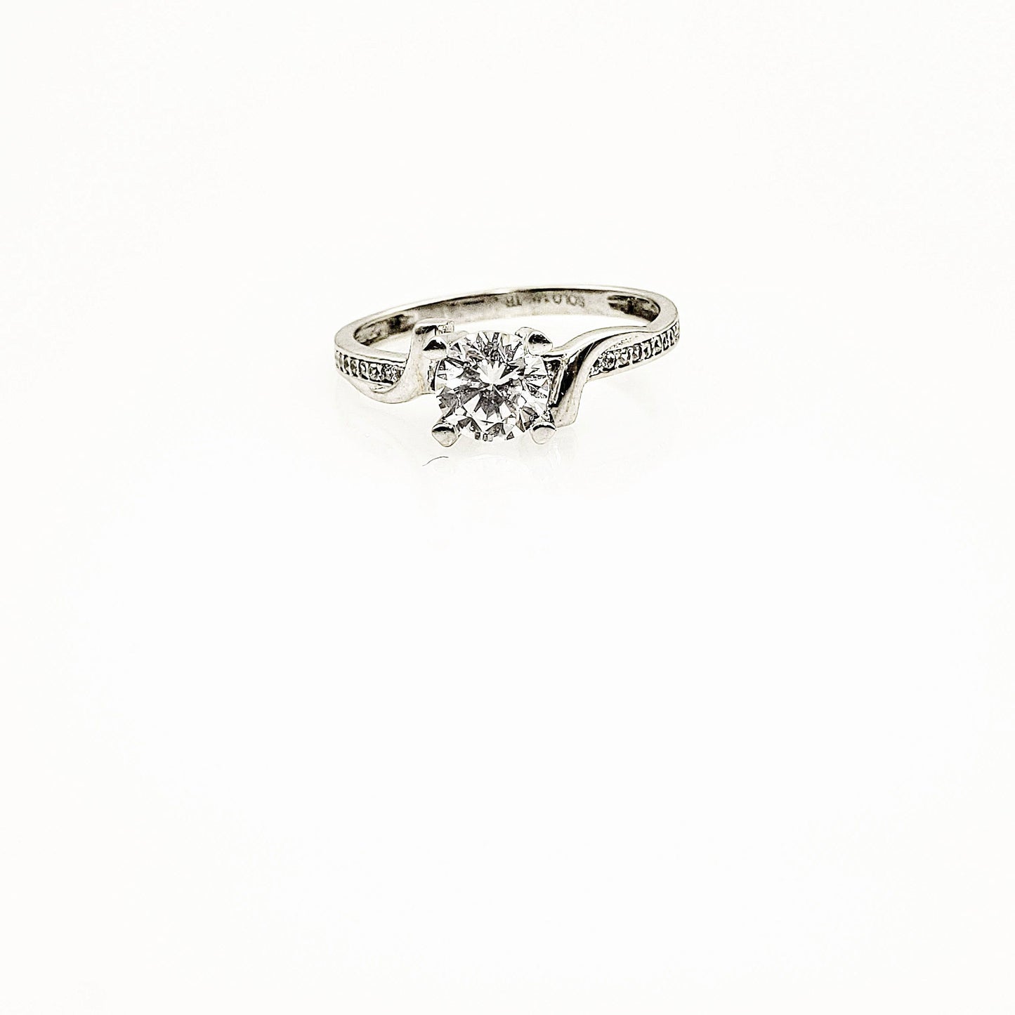 Anillo compromiso Oro Blanco 14k #3889