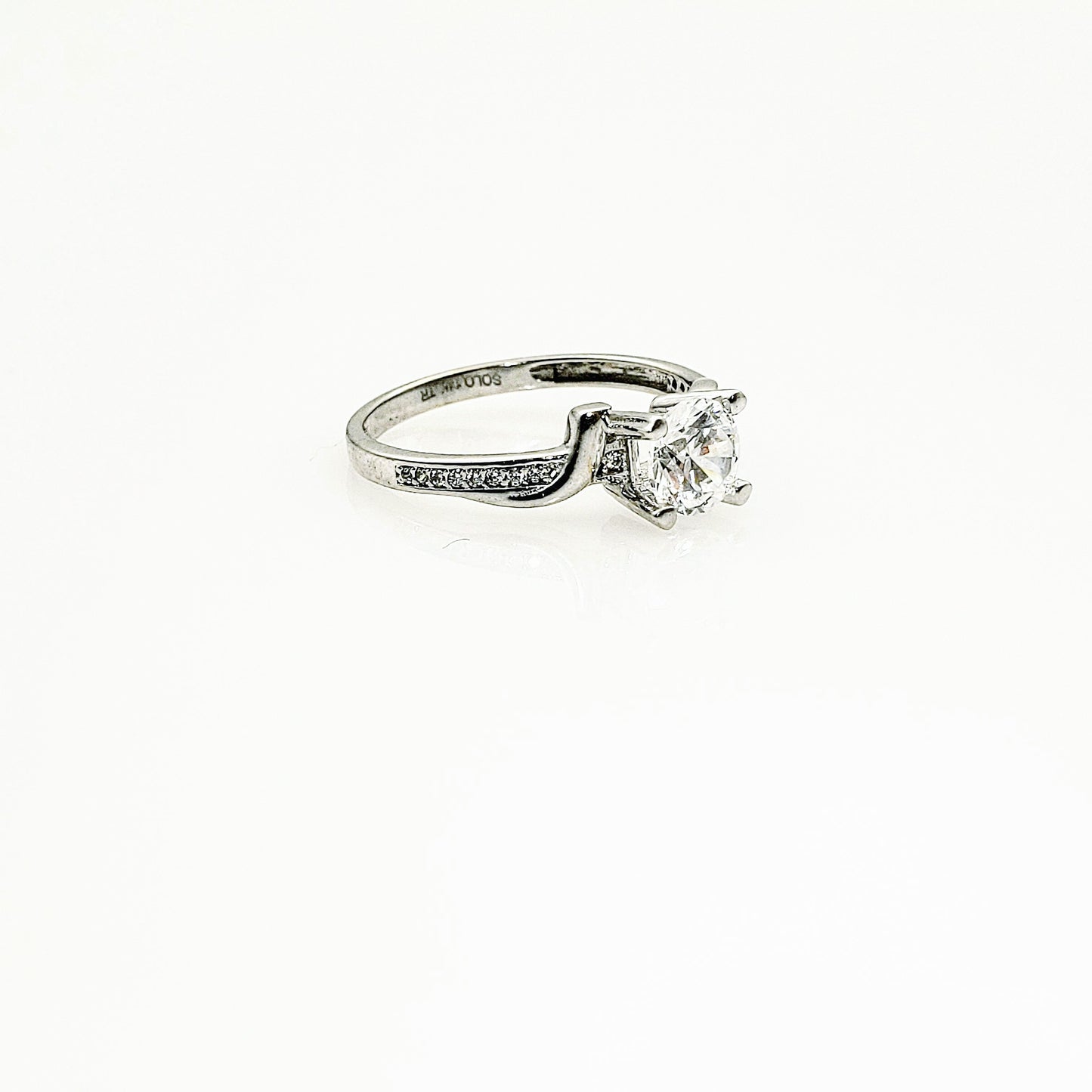Anillo compromiso Oro Blanco 14k #3889