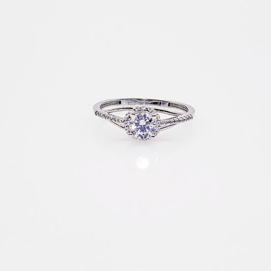 Anillo compromiso Oro Blanco 14k #3897