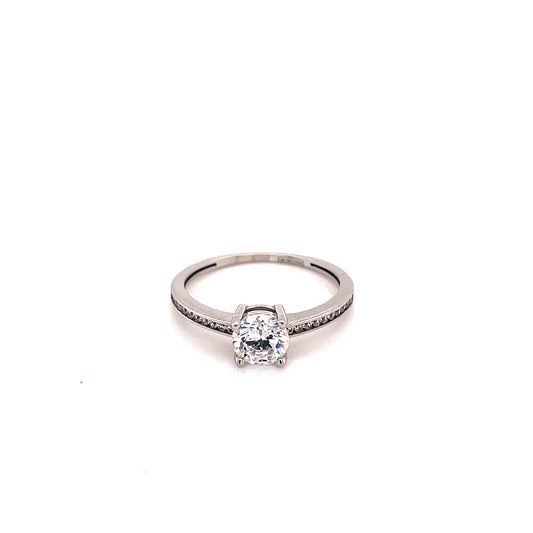 Anillo  compromiso Oro Blanco 14k #8091
