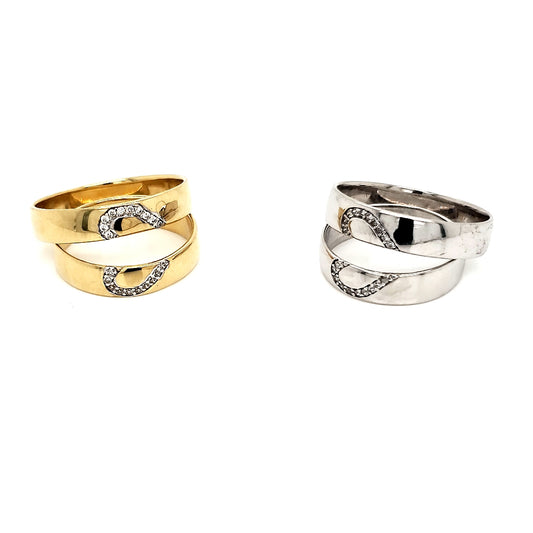 Argolla Oro 10k Blanco o Amarillo Corazon