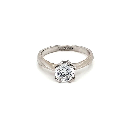 Anillo compromiso Oro blanco 10k # 7583