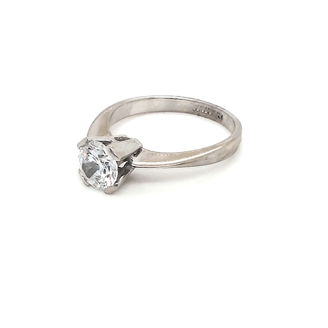 Anillo compromiso Oro blanco 10k # 7583