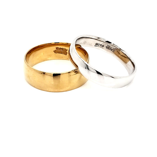 Argolla Oro 18k Blanco o Amarillo 6mm comfort