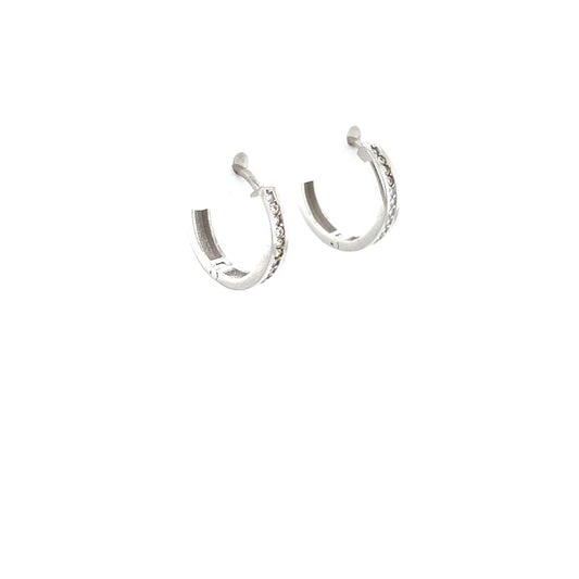 Huggie Oro Blanco 14k #9643