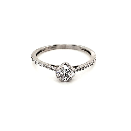 Anillo compromiso Oro Blanco 14k #7911