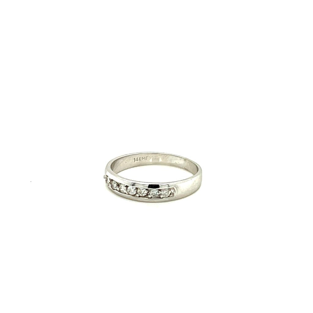 Churumbela Oro 14k Blanco .21 Ct TW Diamante SI2-H #9761