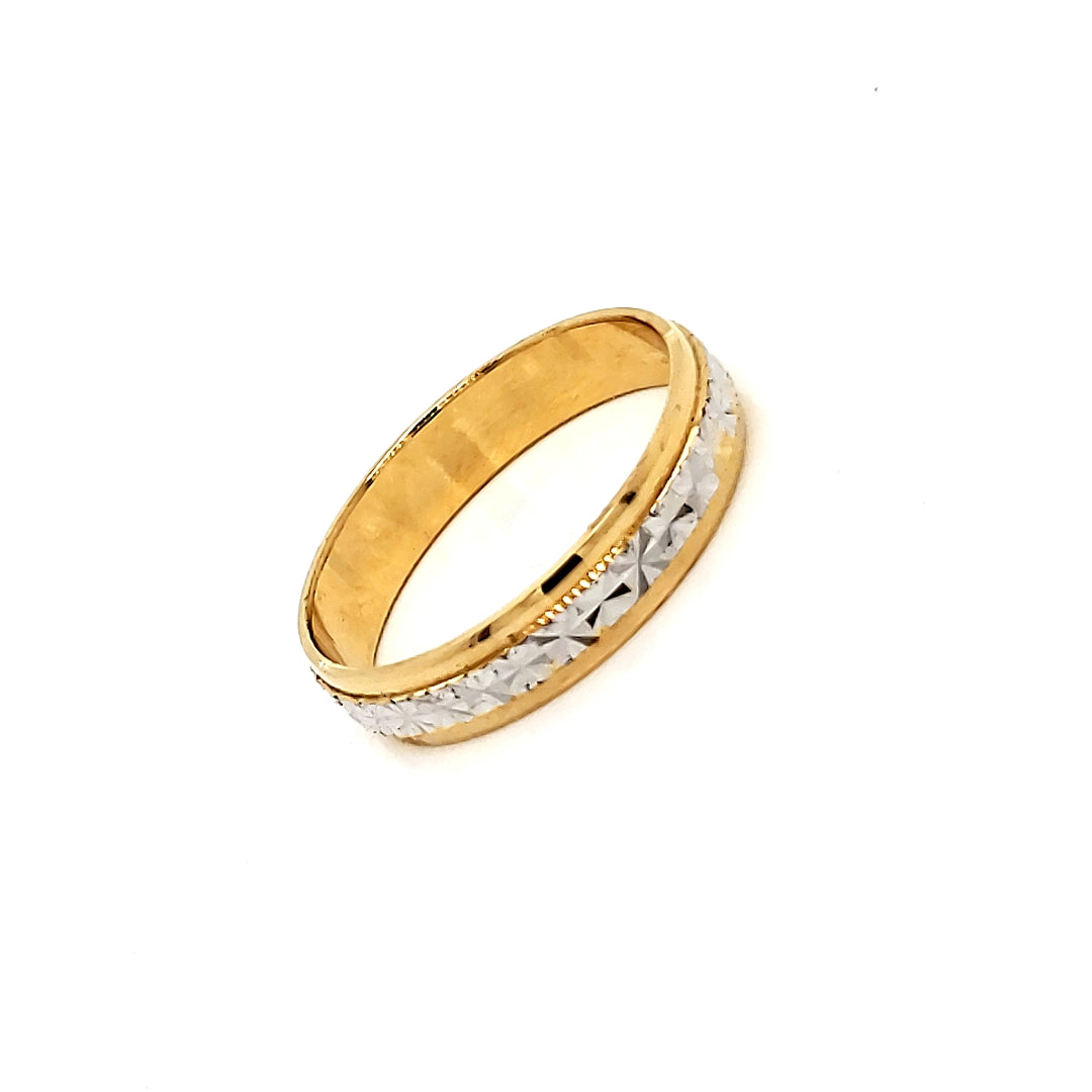 Argolla Oro 14k combinado 4mm A5240108