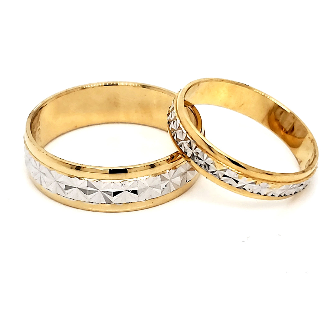 Argolla Oro 14k combinado 4mm A5240108