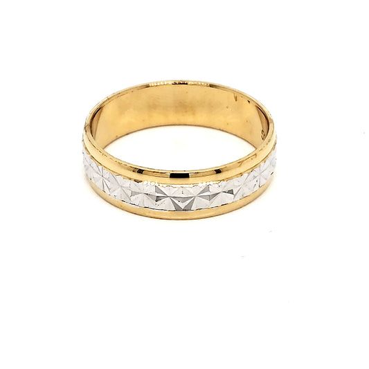 Argolla Oro 14k combinado 6mm A5260108