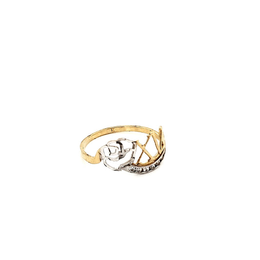 Anillo Oro 10k  15 años #5935