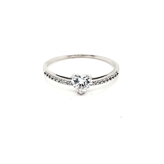 Anillo compromiso Oro Blanco 14k #7912